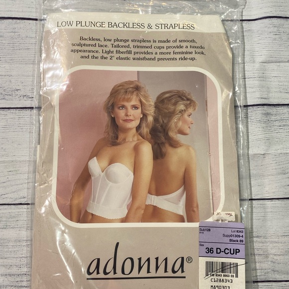 Adonna Other - Vintage Adonna Longline Plunge Back Strapless Bra